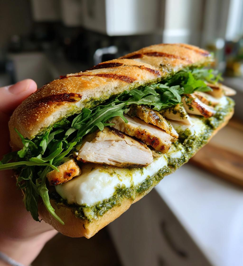 ciabatta chicken pesto sandwich