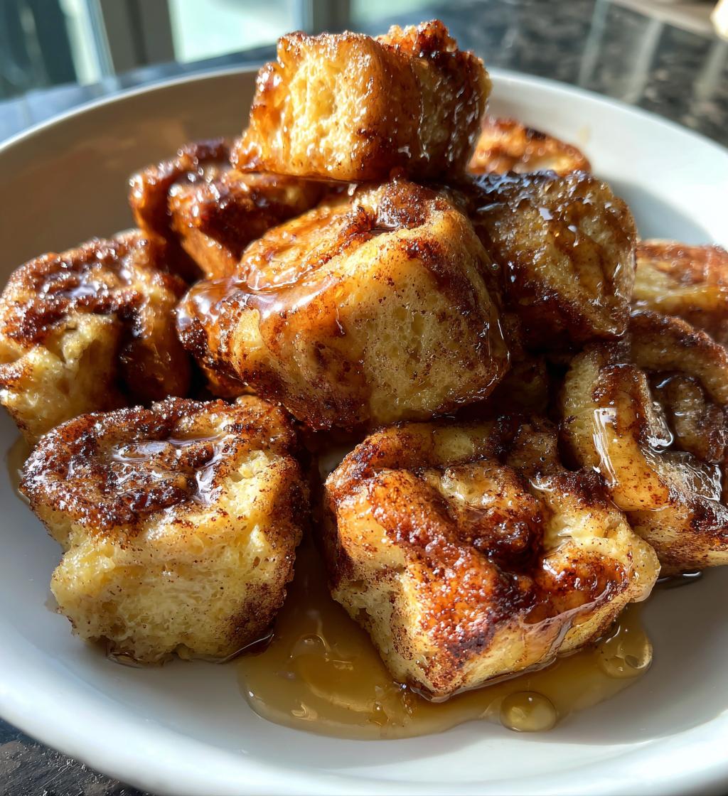 cinnamon roll french toast bites - detail 1