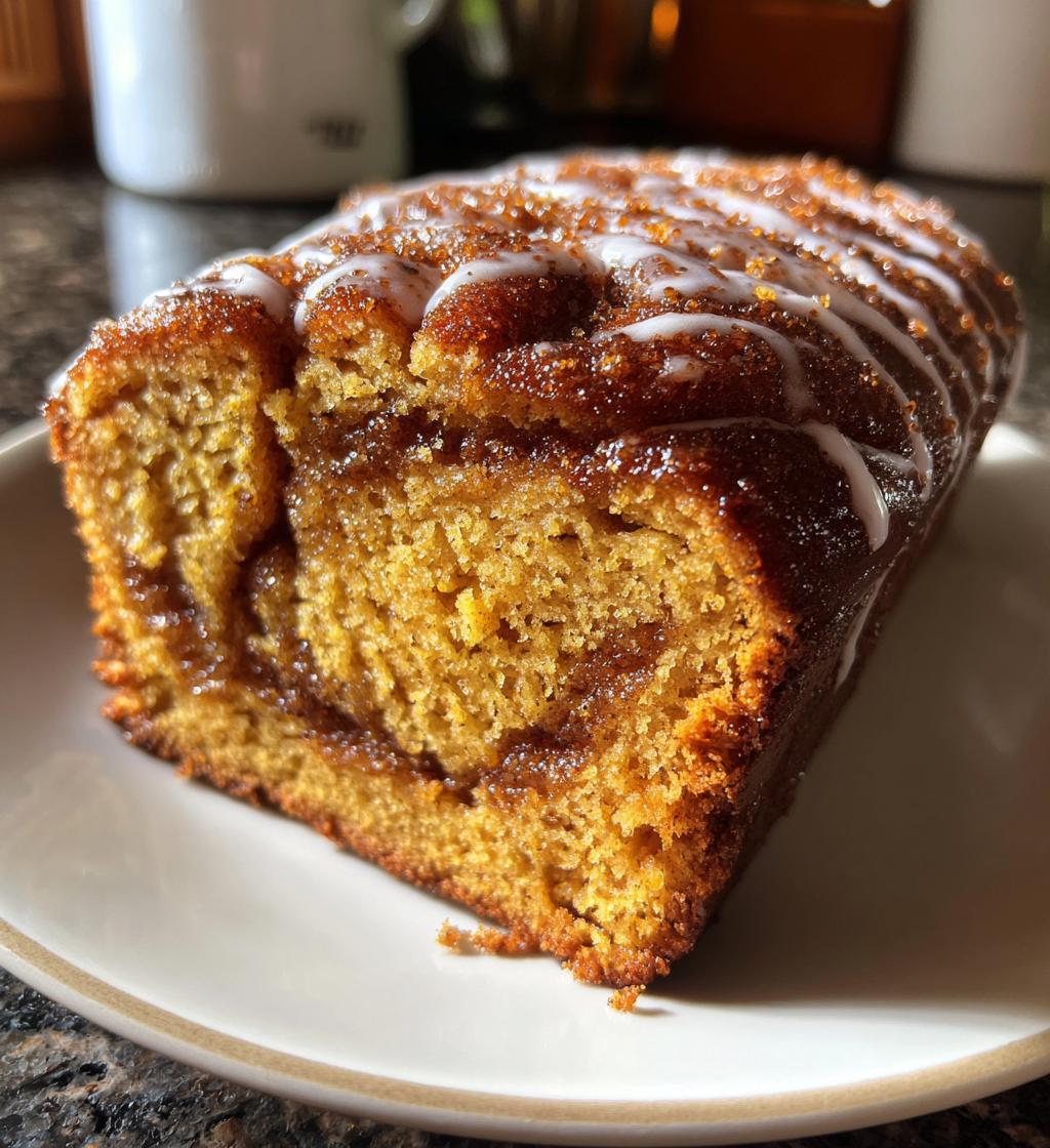 cinnamon roll pumpkin bread - detail 1