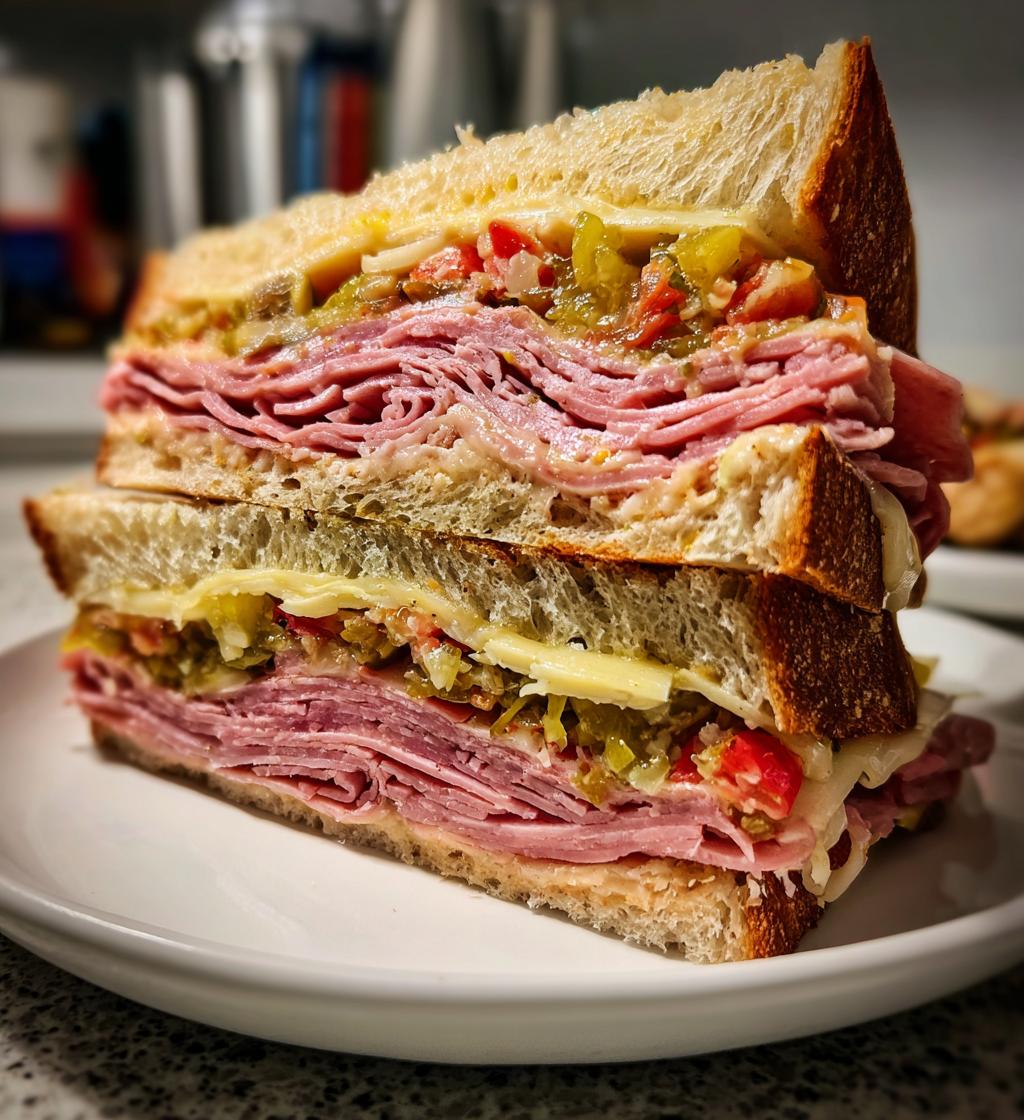 classic italian muffuletta sandwich