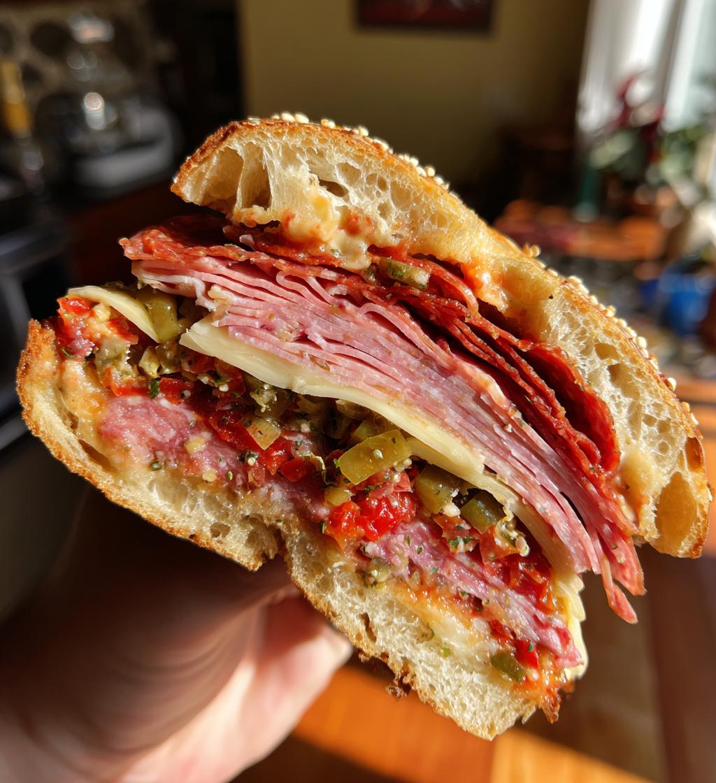 classic italian muffuletta sandwich