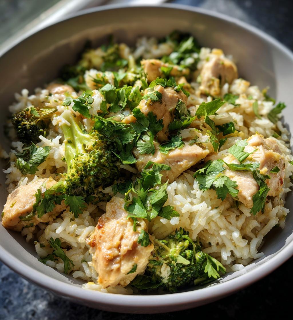 coconut chicken rice bowl - detail 1