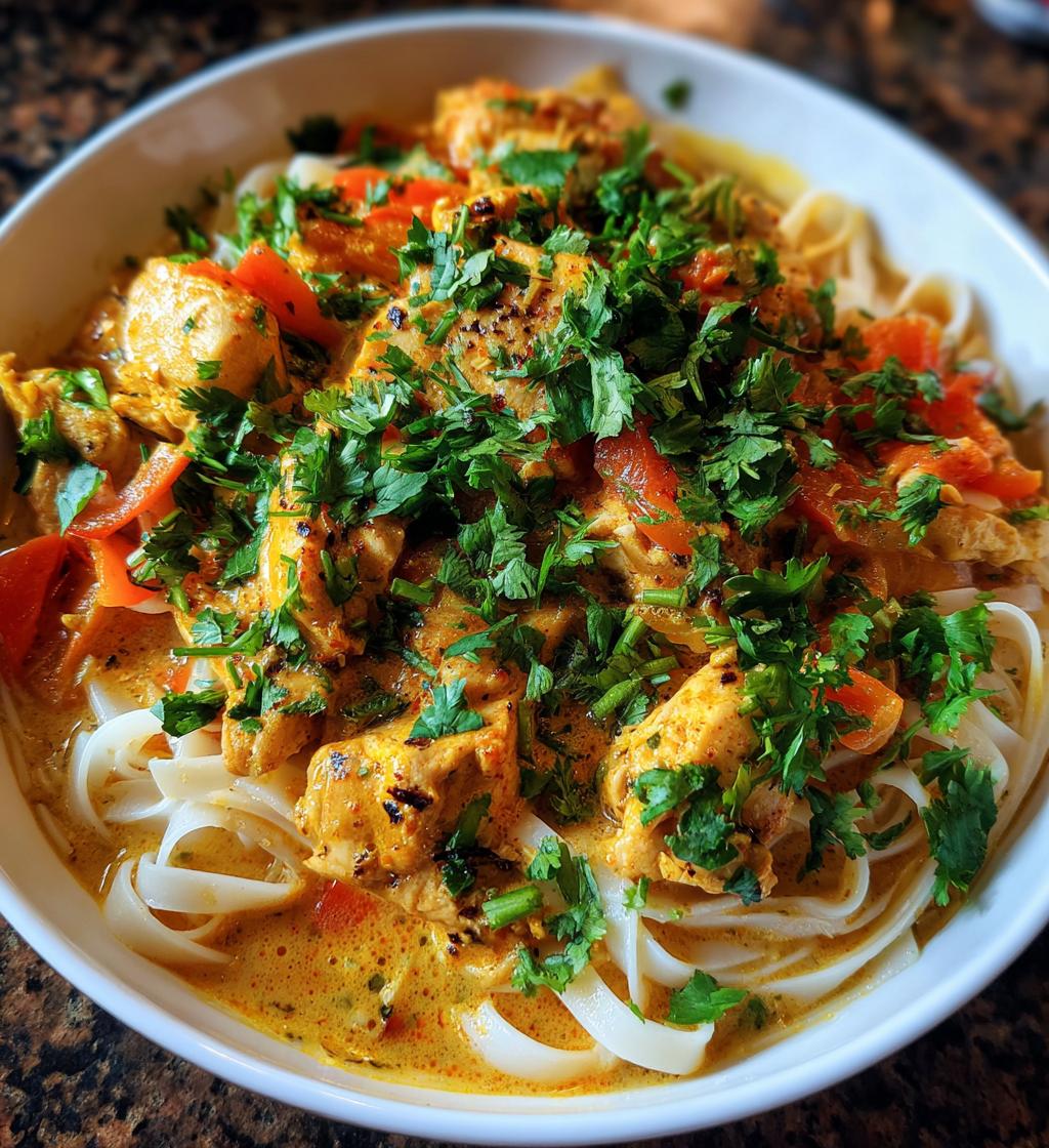coconut curry chicken with rice noodles - detail 1