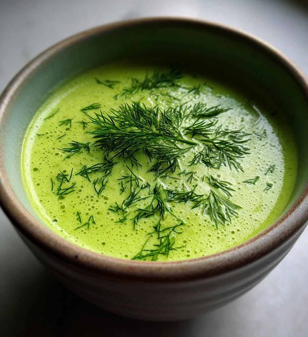 cold cucumber soup with yogurt and dill - detail 1