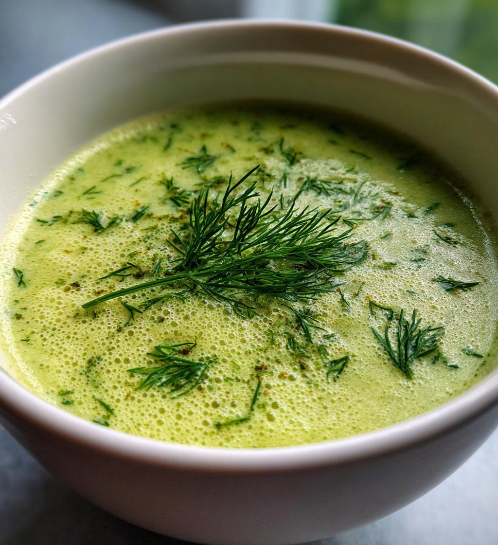 cold cucumber soup with yogurt and dill