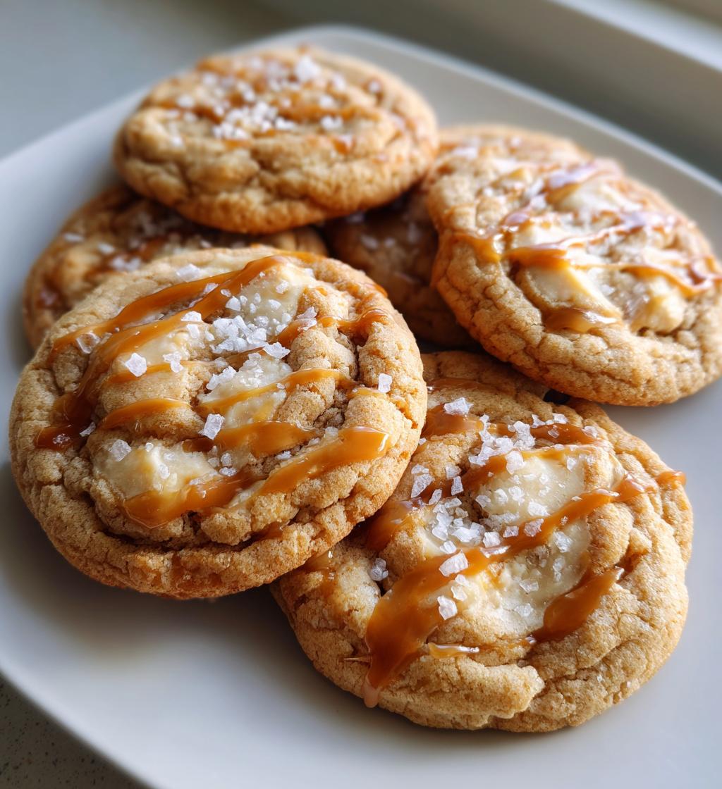copycat crumbl salted caramel cheesecake cookies