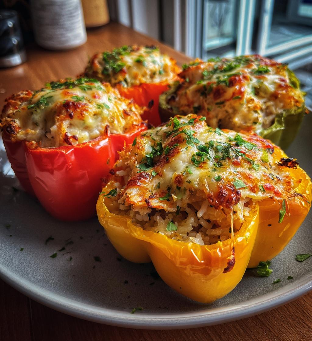 crab and shrimp stuffed bell peppers - detail 1