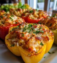 crab and shrimp stuffed bell peppers