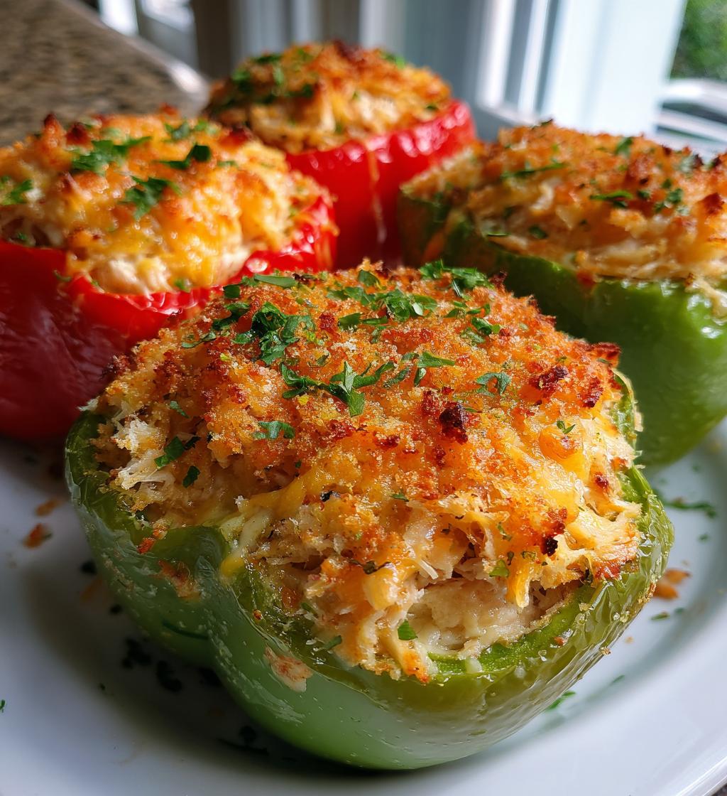 crab and shrimp stuffed bell peppers
