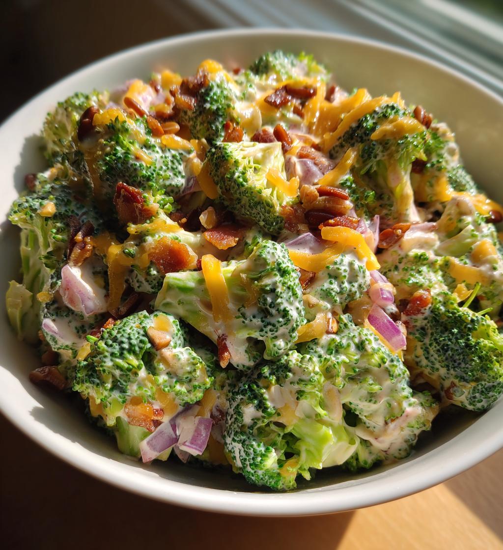 creamy broccoli salad - detail 1