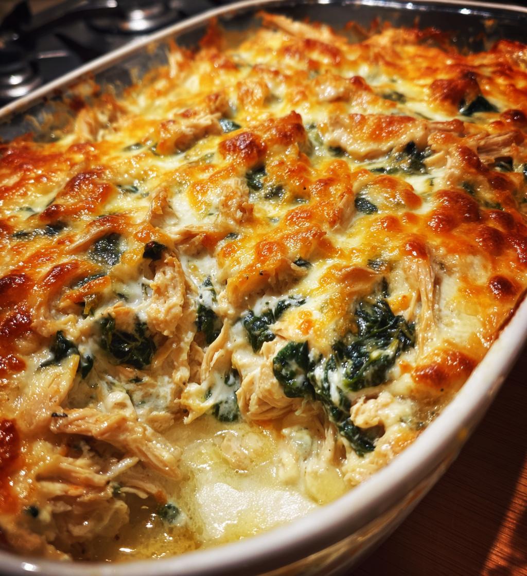 creamy chicken and spinach casserole
