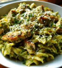 creamy chicken pesto pasta