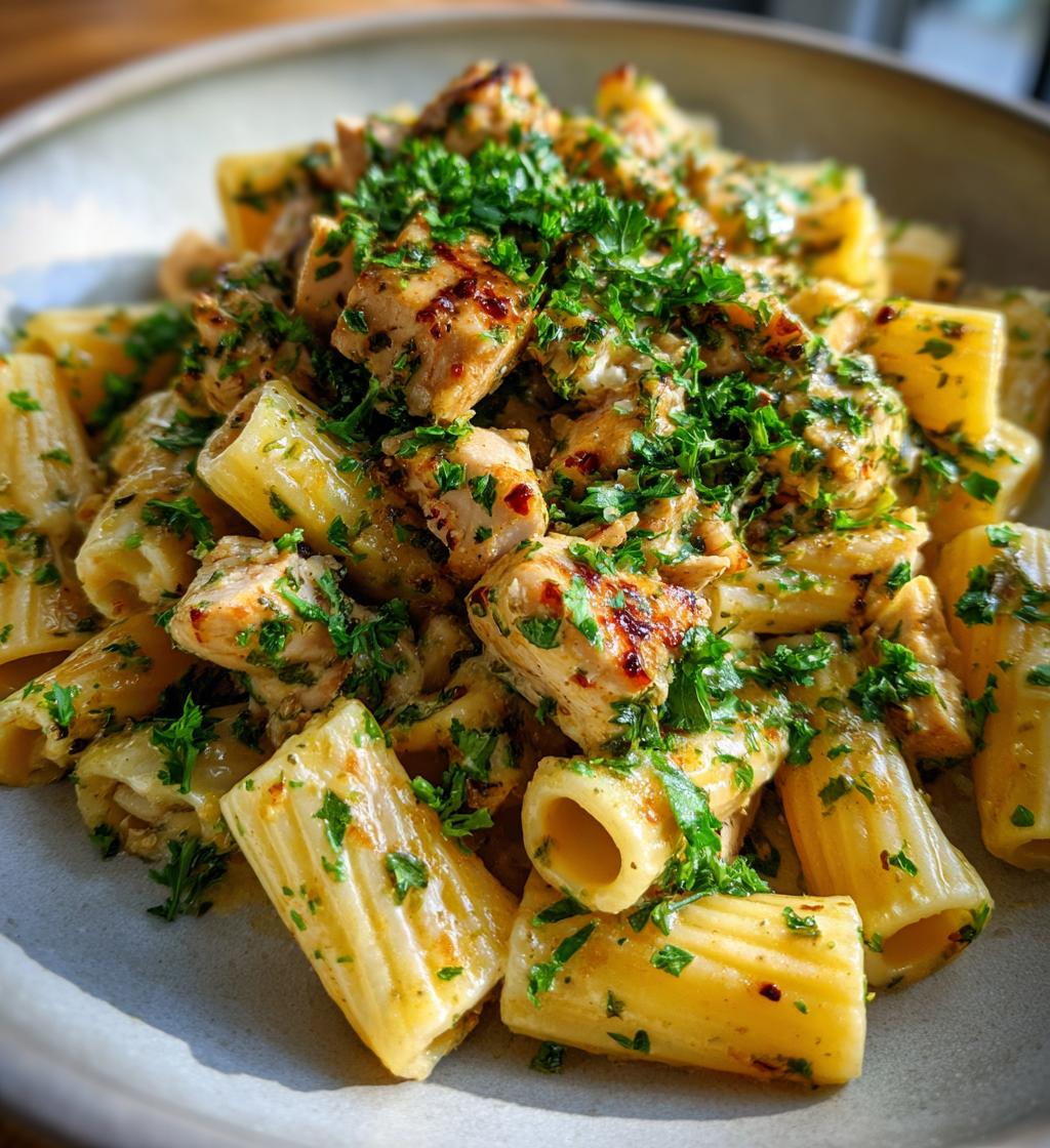 creamy garlic butter chicken rigatoni easy homemade recipe - detail 1