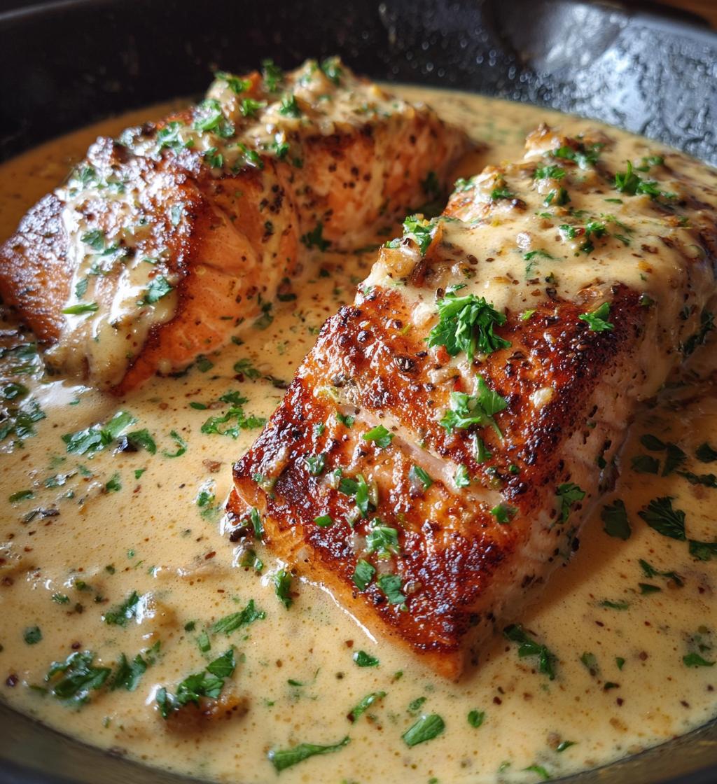 creamy garlic marry me salmon - detail 1
