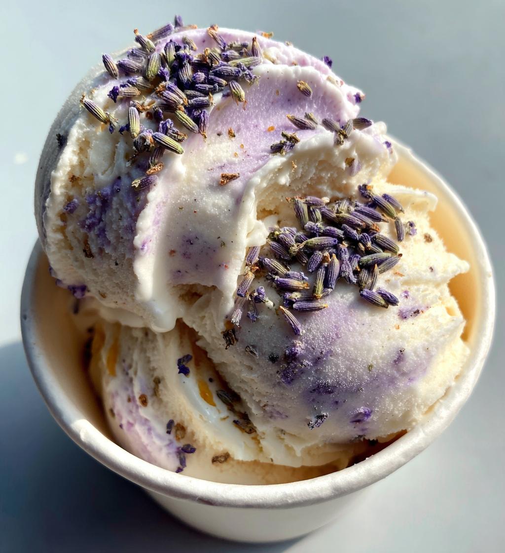 creamy honey lavender ice cream - detail 1