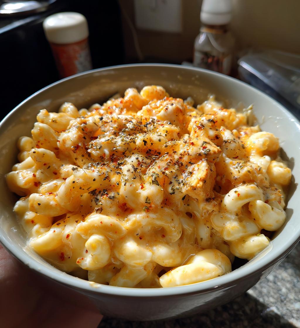creamy honey pepper chicken mac and cheese delight - detail 1