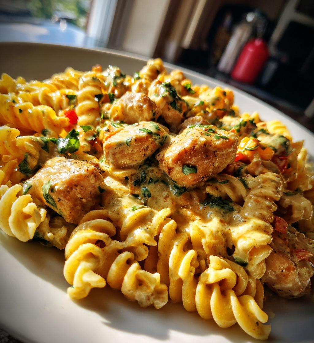 creamy jalapeno garlic chicken bites with twisted cheddar cajun pasta - detail 1