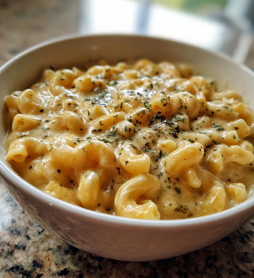 creamy mac and cheese soup - detail 1