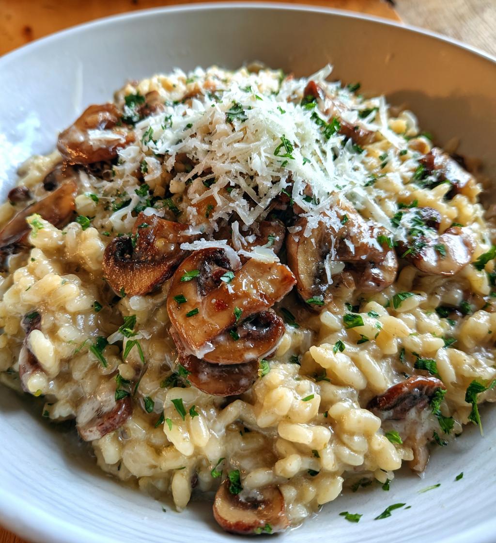 creamy mushroom risotto - detail 1
