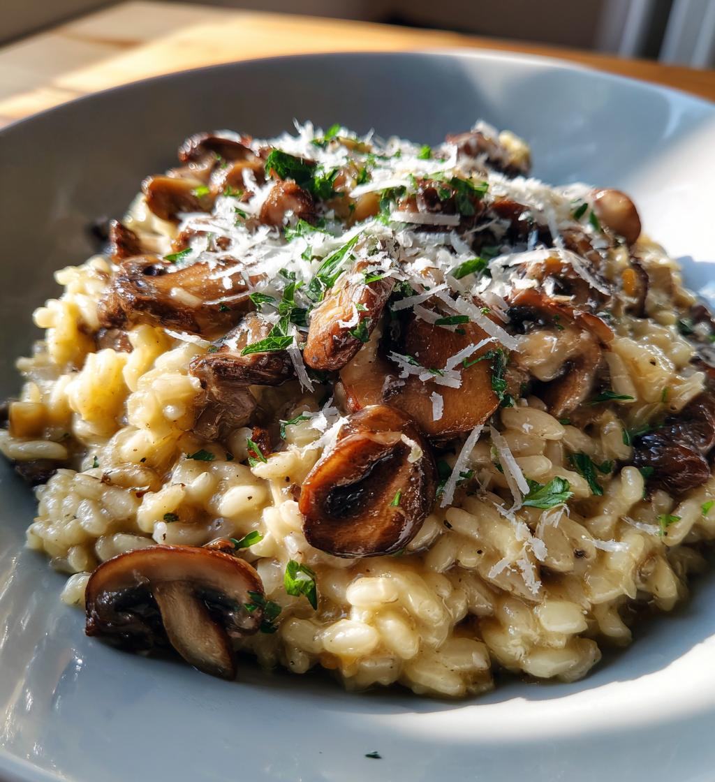 creamy mushroom risotto - detail 1