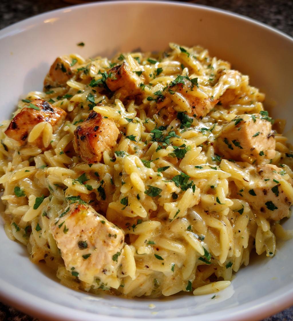 creamy parmesan chicken and orzo