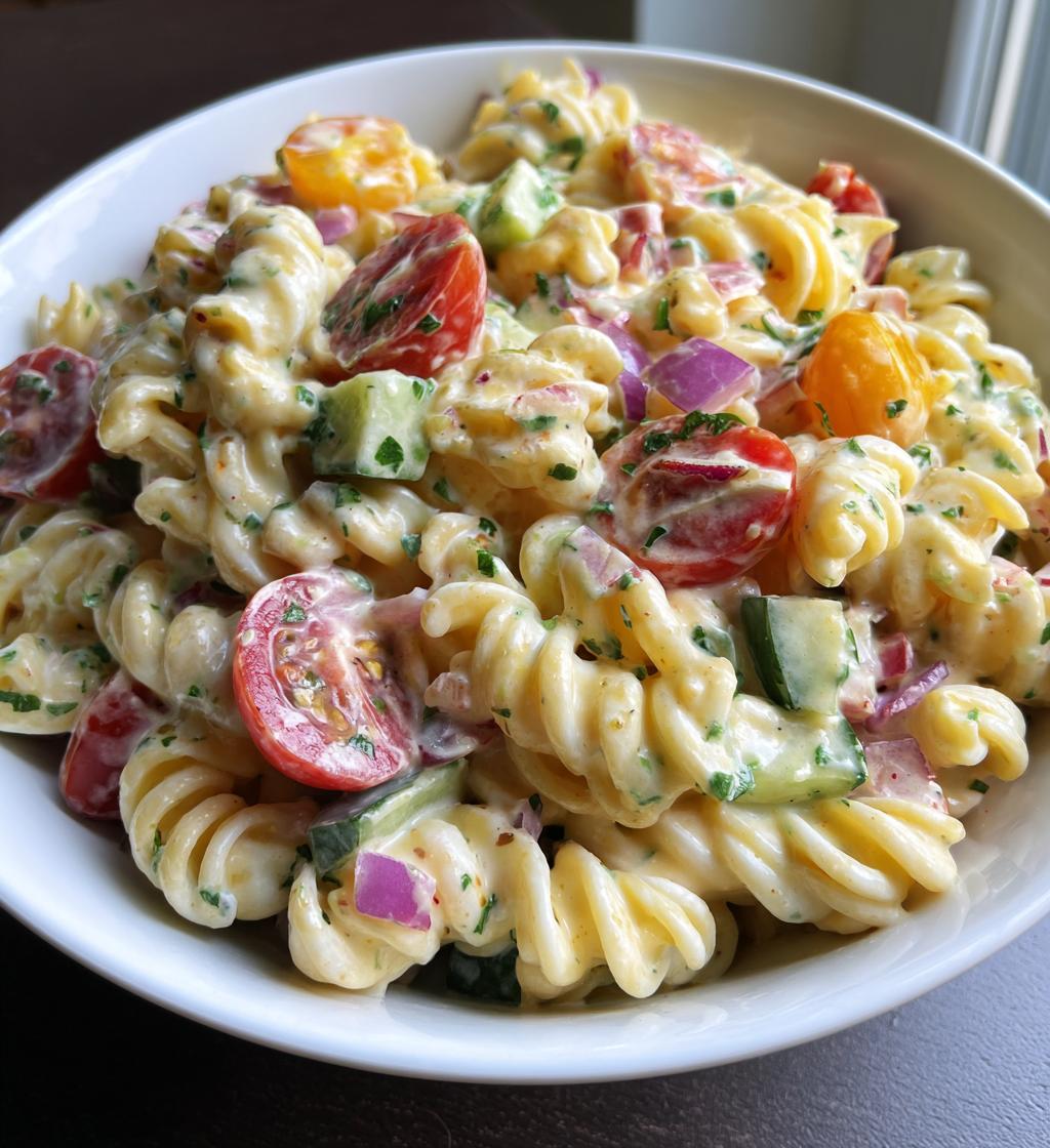creamy pasta salad - detail 1