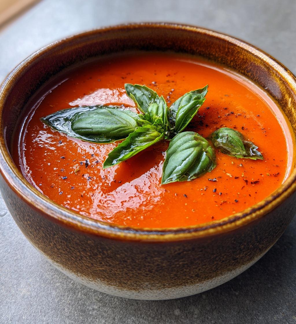 creamy roasted garlic tomato soup - detail 1