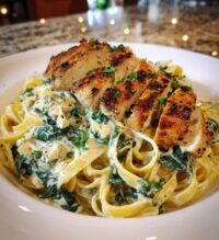 creamy spinach artichoke greek chicken alfredo recipe