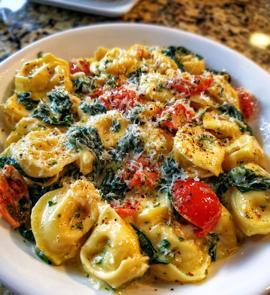 creamy spinach tomato tortellini