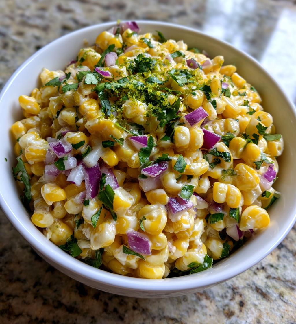 creamy street corn pasta salad - detail 1