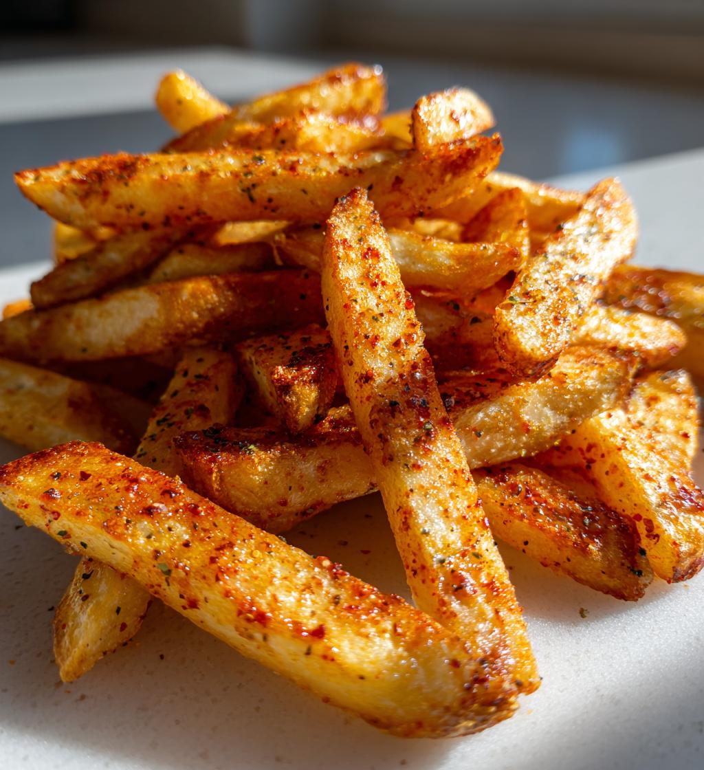 crispy air fryer seasoned french fries - detail 1