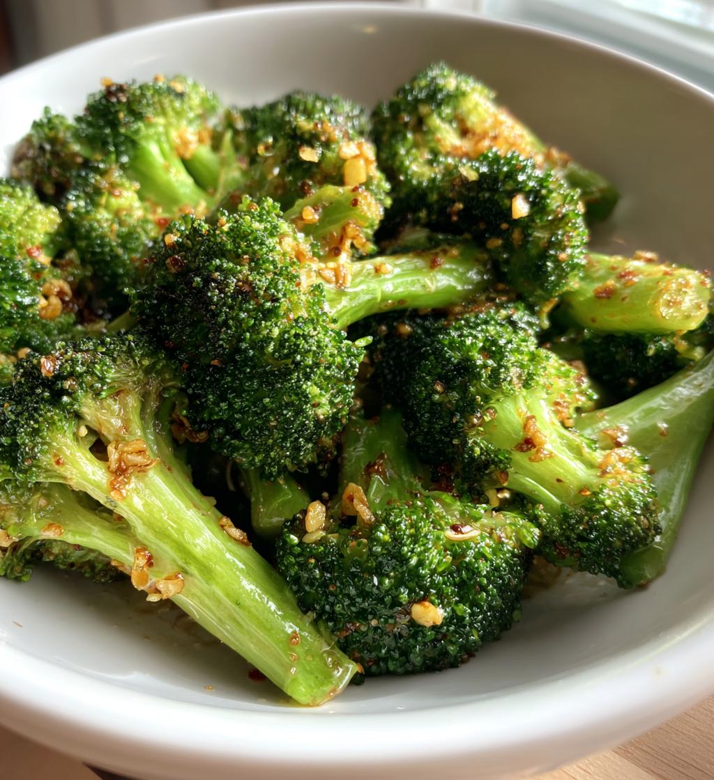 crispy garlic air fryer broccoli
