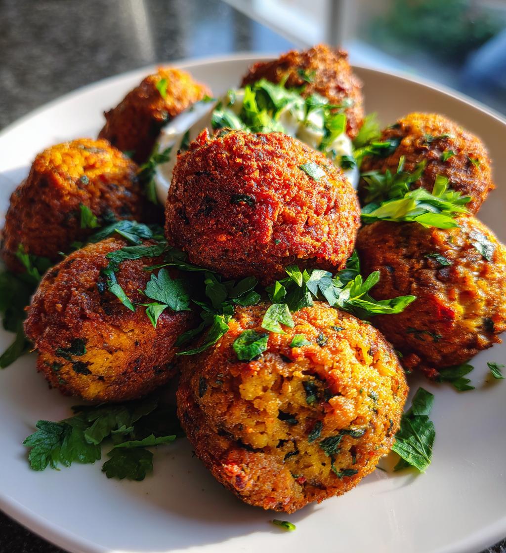 crispy homemade falafel - detail 1