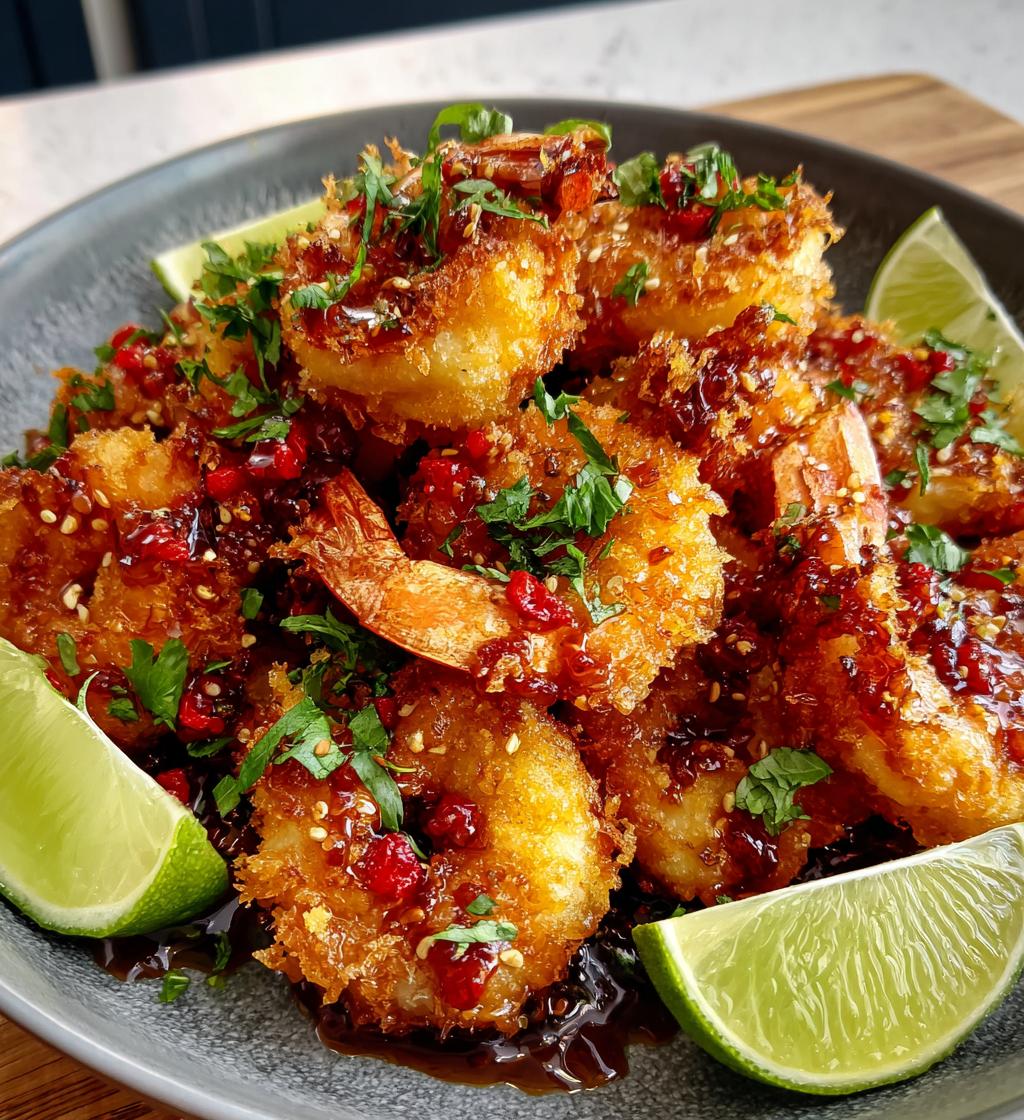 crispy hot honey fried shrimp sweet spicy and irresistible