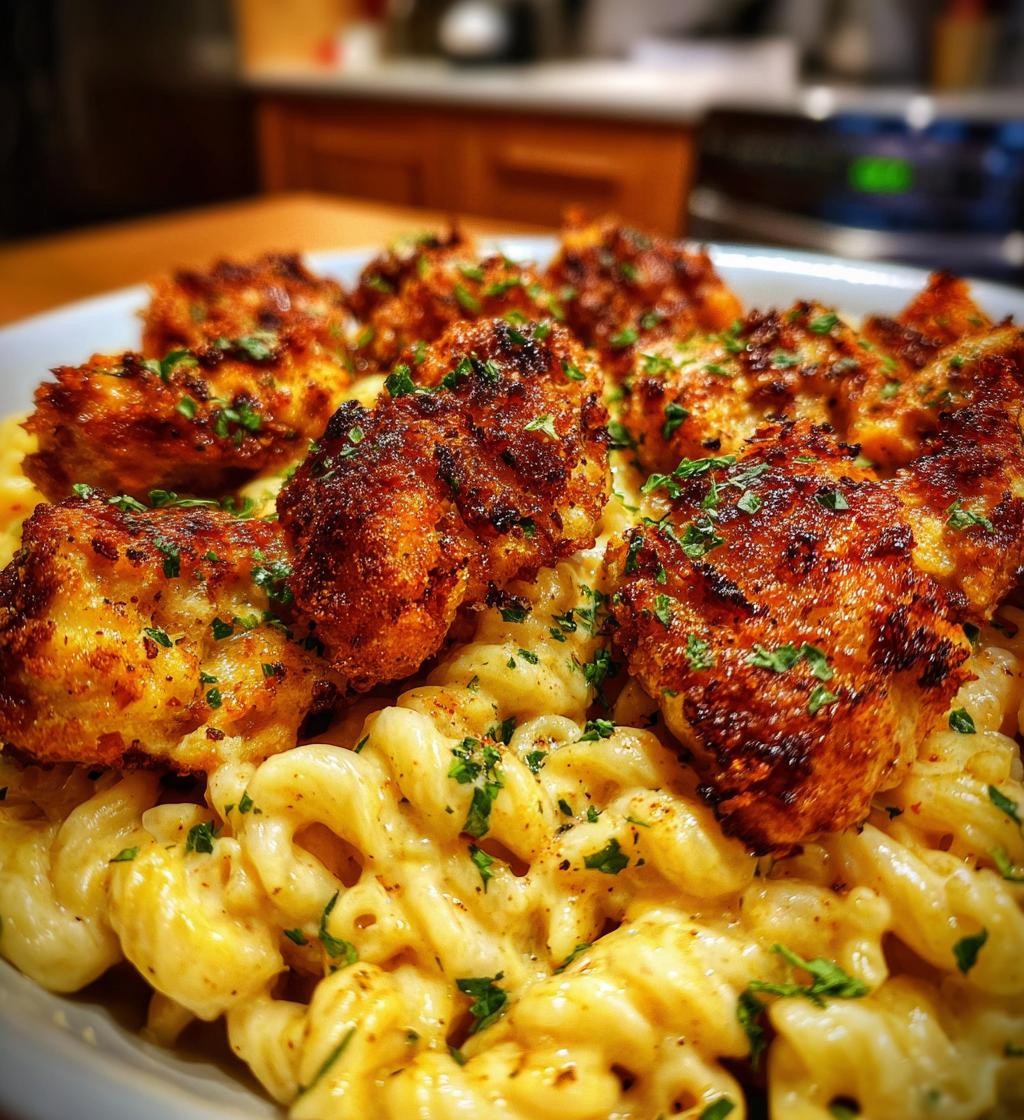 crispy parmesan chicken bites with smoked cajun alfredo gemelli recipe