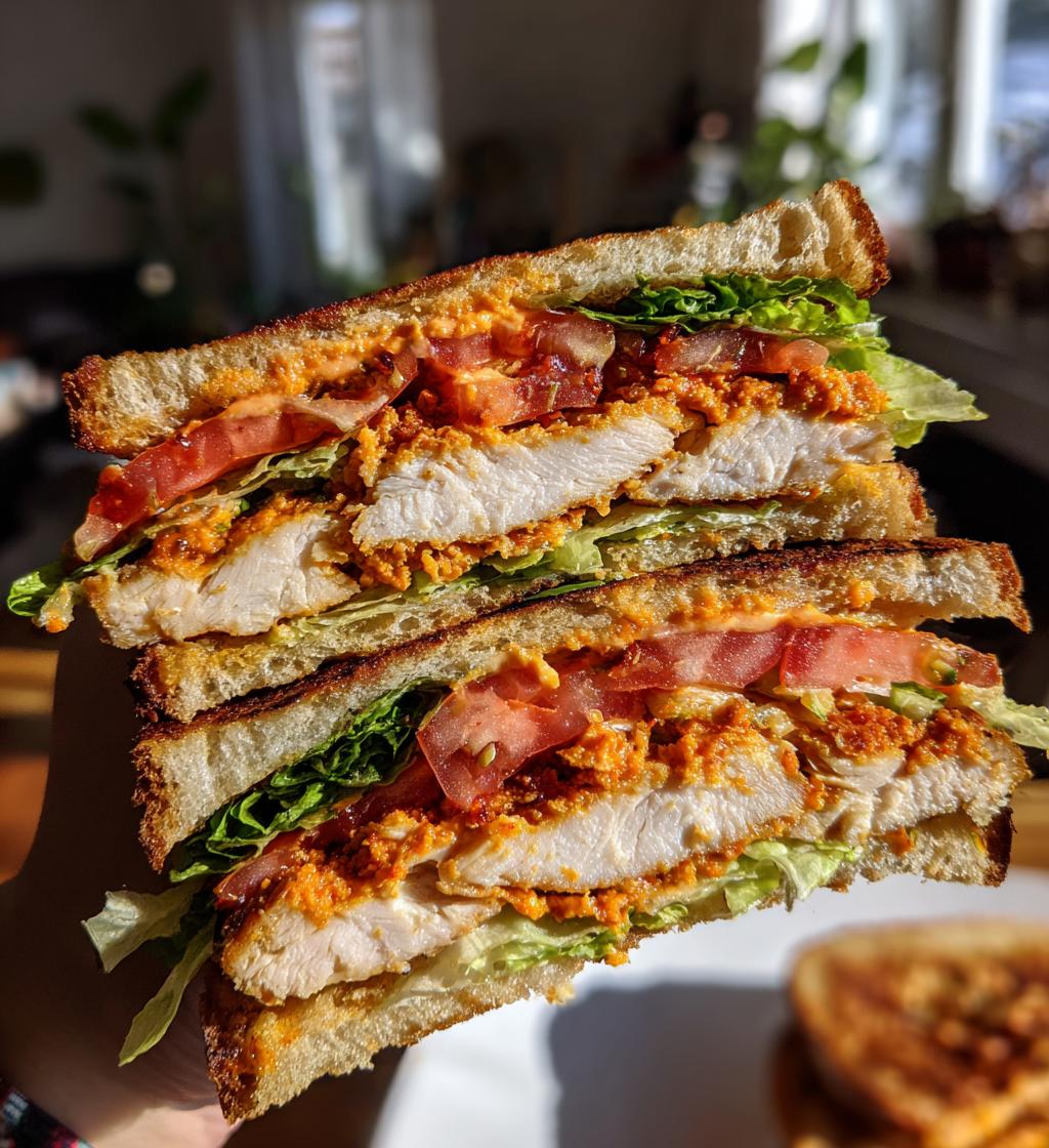 crunchy chicken romesco sandwich - detail 1