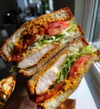 crunchy chicken romesco sandwich