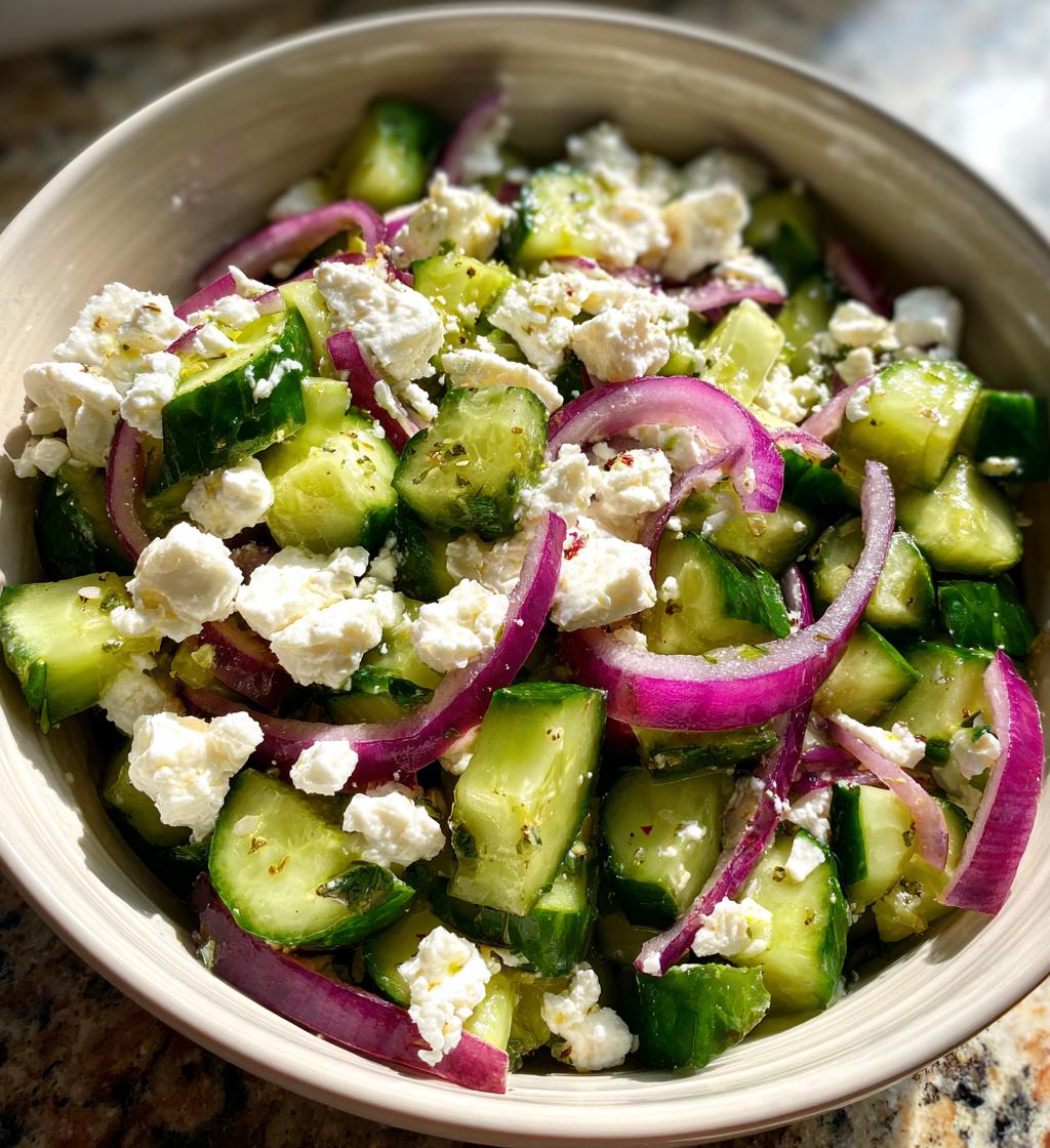 cucumber feta salad - detail 1