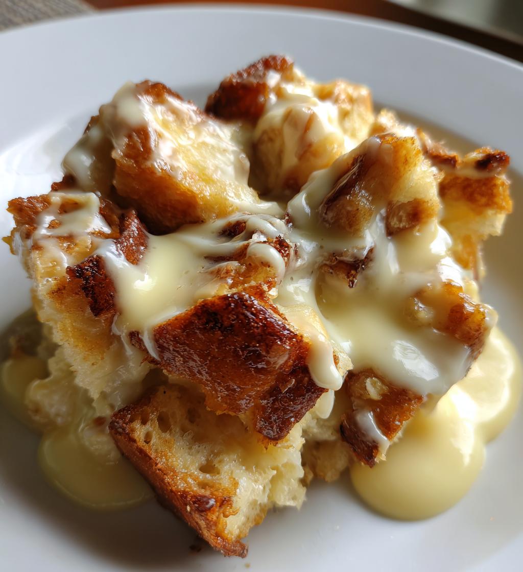 custard bread pudding vanilla sauce