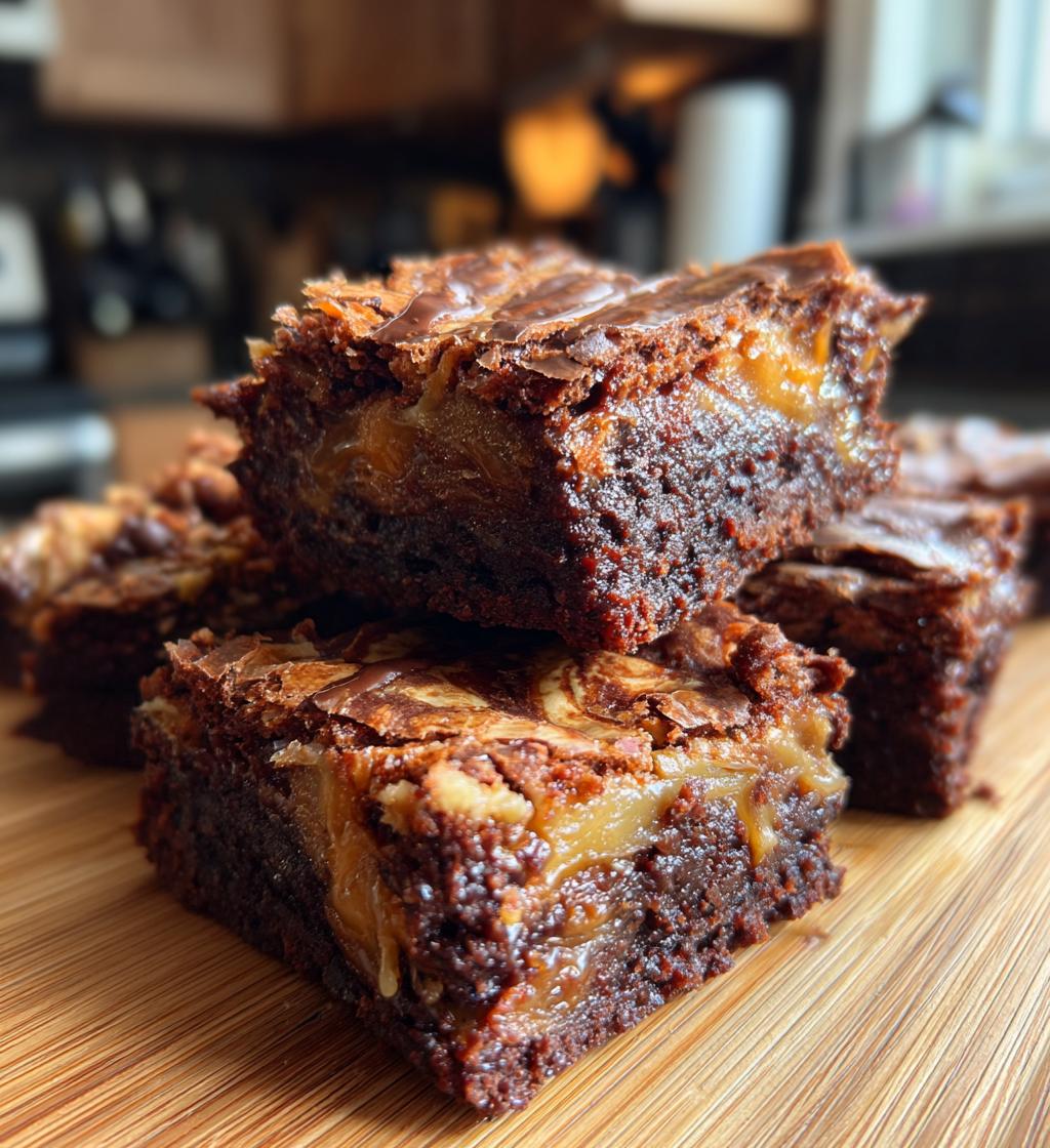 decadent caramel swirl brownies - detail 1