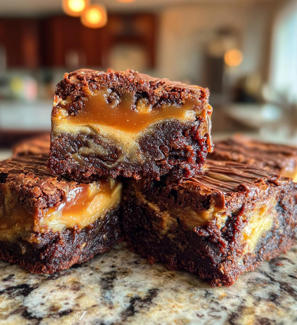 decadent caramel swirl brownies