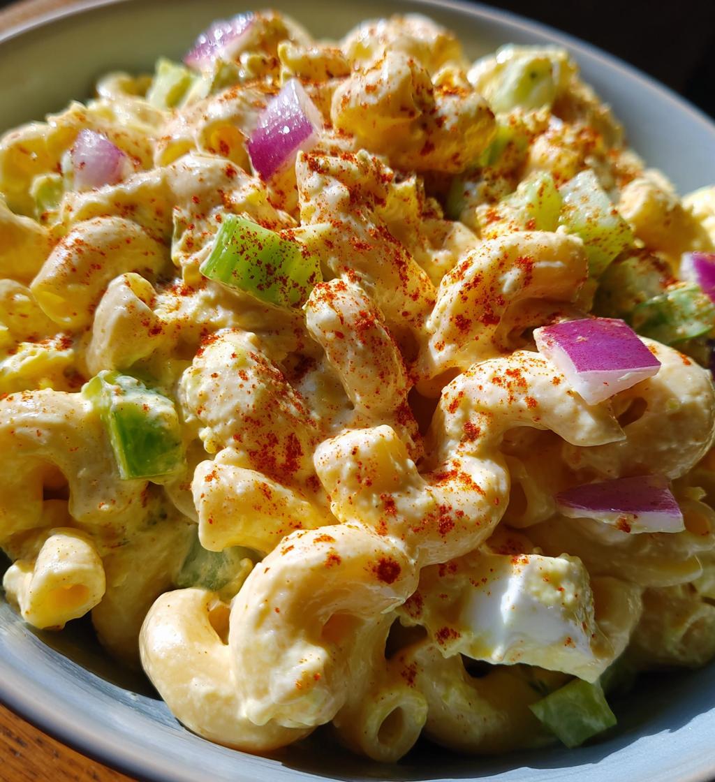 deviled egg macaroni salad - detail 1
