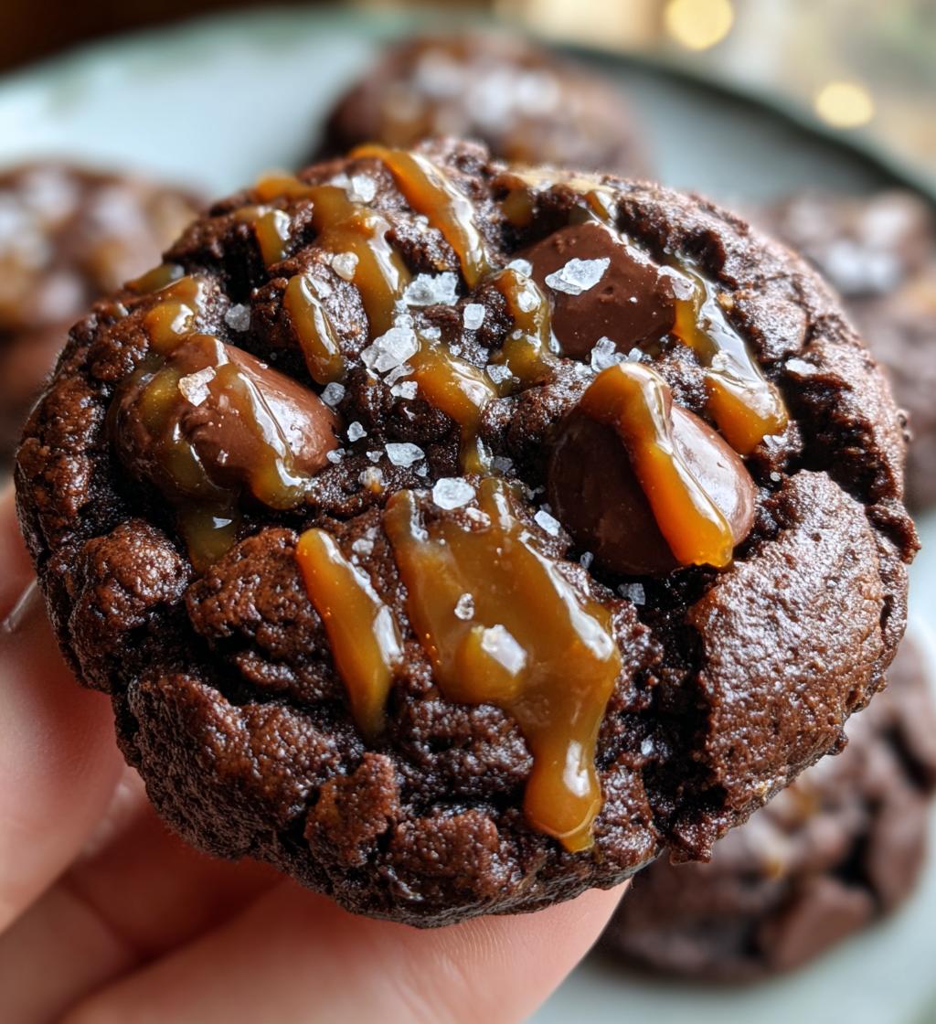 double chocolate salted caramel cookies - detail 1