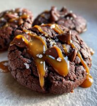 double chocolate salted caramel cookies
