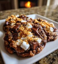 double chocolate smores cookies