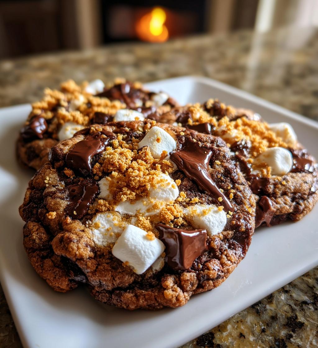 double chocolate smores cookies