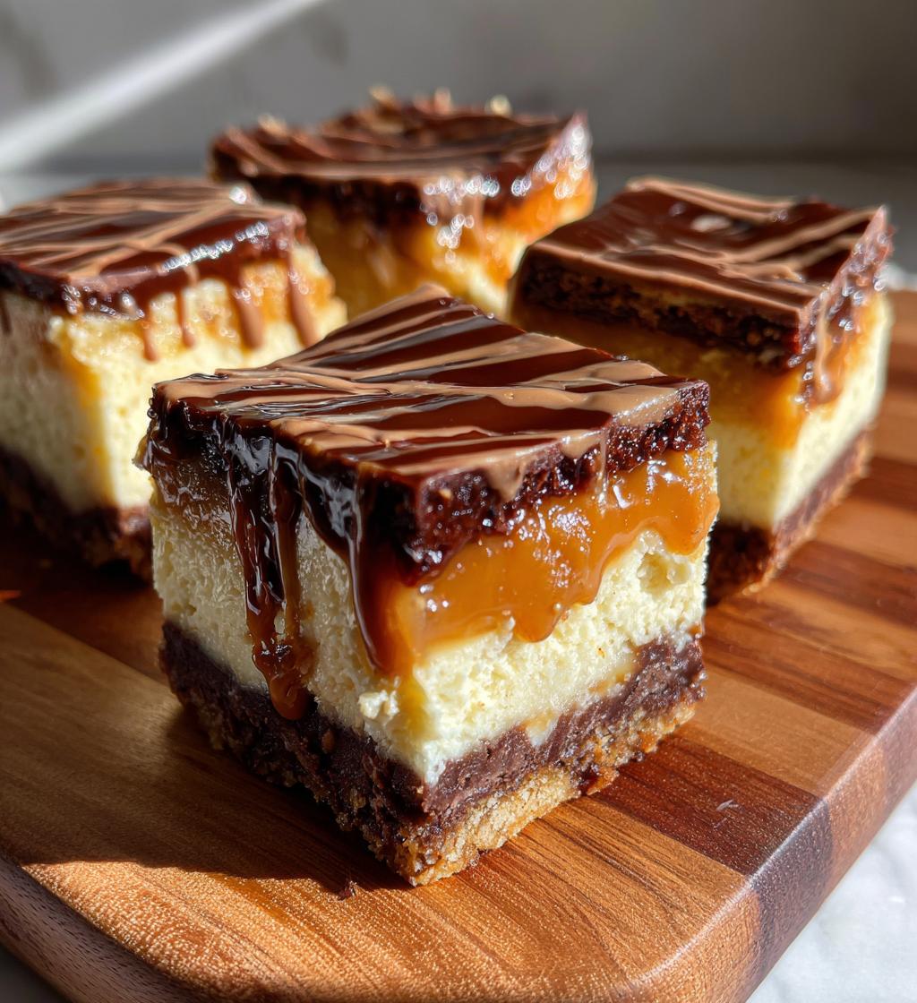 dulce de leche chocolate cheesecake bars - detail 1