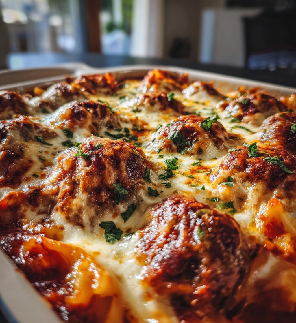 dump and bake meatball casserole - detail 1