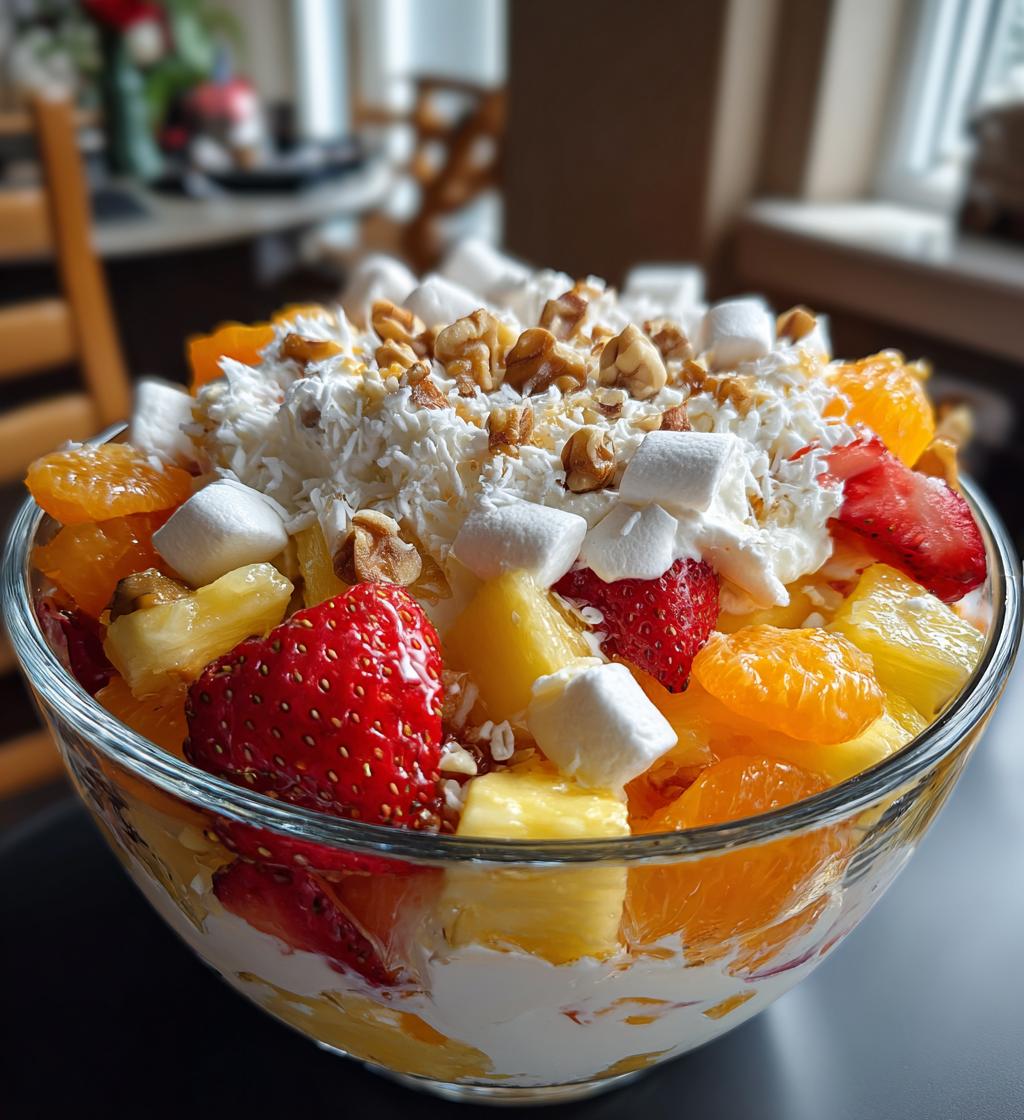 easter fruit fluff salad - detail 1
