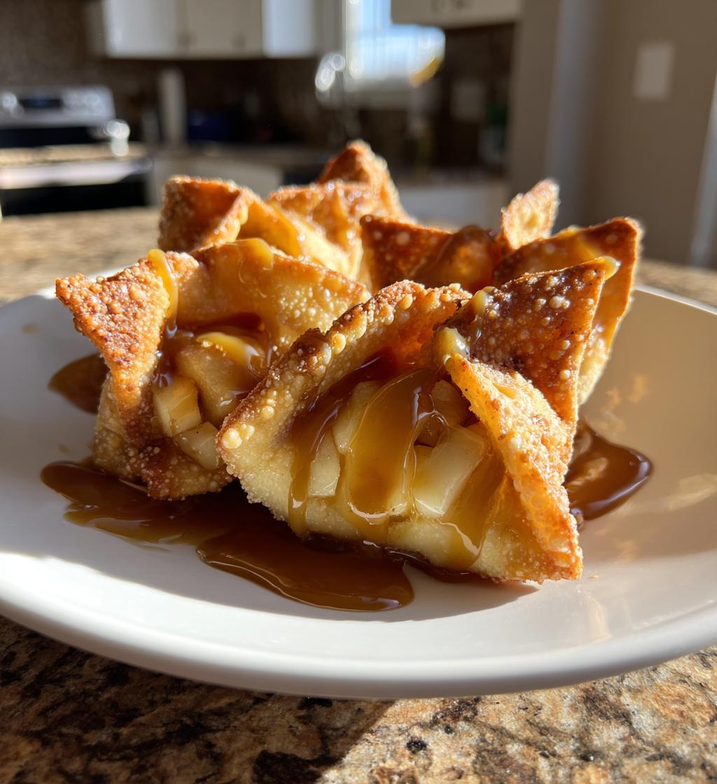 easy air fryer caramel apple wontons - detail 1